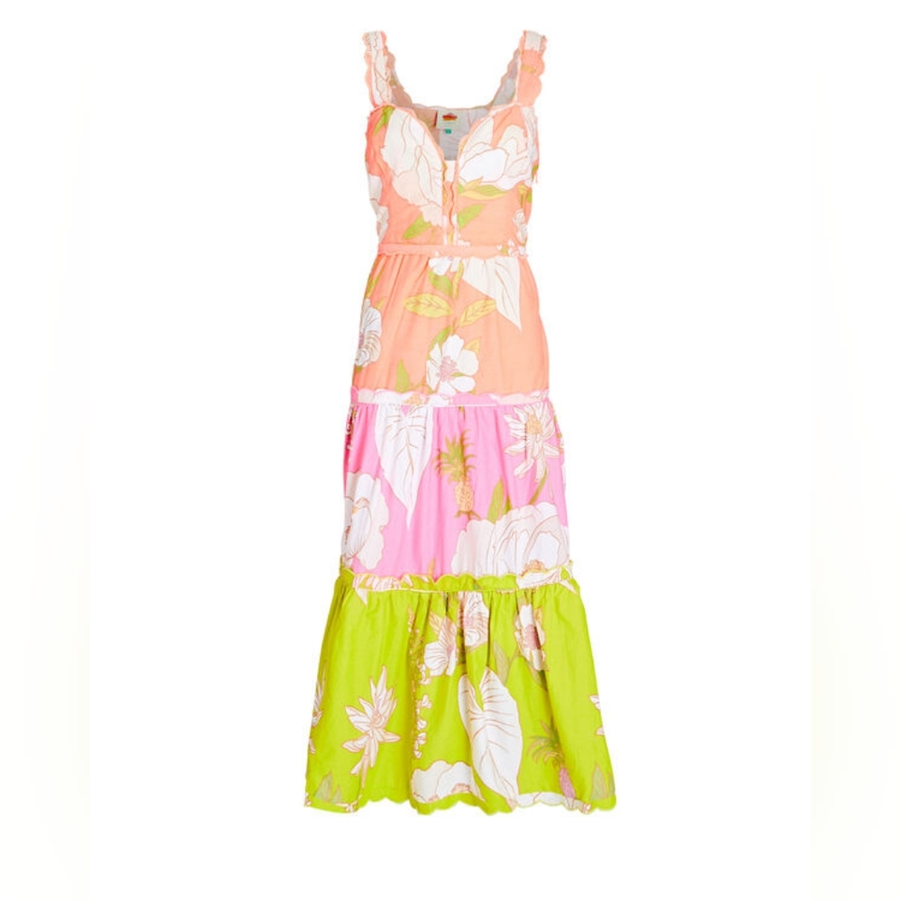 Farm Rio Neon Garden Midi Dress NWT